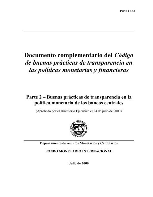 Documento complementario del CÃ³digo de buenas prÃ¡cticas ... - IMF