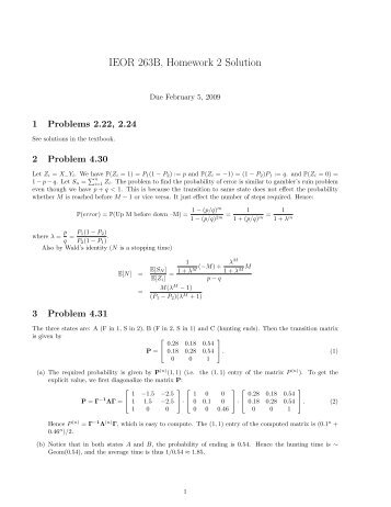 IEOR 263B, Homework 2 Solution