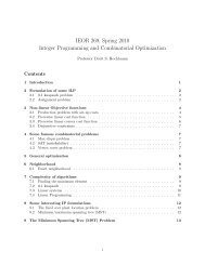 IEOR 269, Spring 2010 Integer Programming and Combinatorial ...