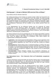 ausfÃ¼hrlichen Bericht zur AG3 - Institut fÃ¼r EuropÃ¤ische Politik [IEP]