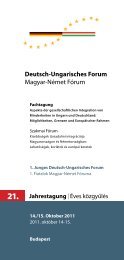 Deutsch-Ungarisches Forum Magyar-NÃ©met FÃ³rum - Institut fÃ¼r ...