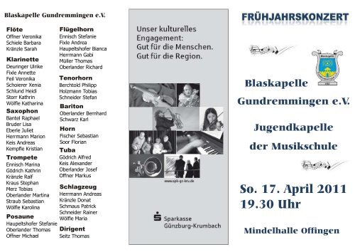 Programm - Blaskapelle Gundremmingen eV