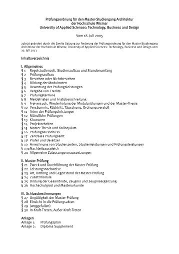 PrÃ¼fungsordnung - Hochschule Wismar