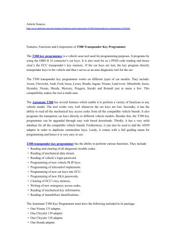 Features, Functions and Components of T300 Transponder Key Programmer.pdf