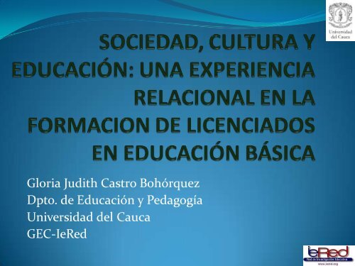 sociedad, cultura y educaciÃ³n: una experiencia relacional ... - ieRed