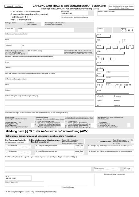 Formular-Download - Sparkasse Gummersbach-Bergneustadt