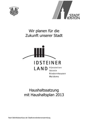 Haushaltsplan 2013 - Stadt Idstein