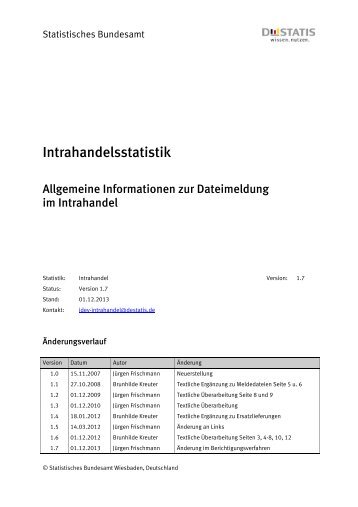 Allgemeine Informationen zur Dateimeldung - IDEV - Statistisches ...