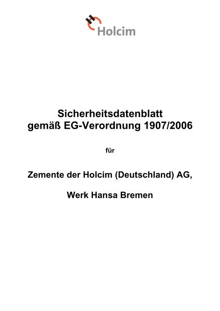 Sicherheitsdatenblatt gemäß Eg-Verordnung 1907/2006