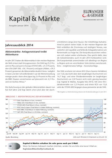 ELLWANGER & GEIGER: Kapital & Märkte, Ausgabe Januar 2014