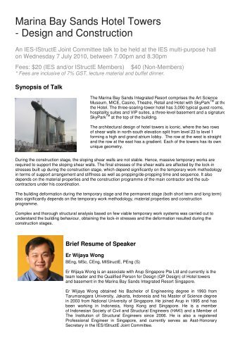 Marina Bay Sands Hotel Towers - Design and Construction