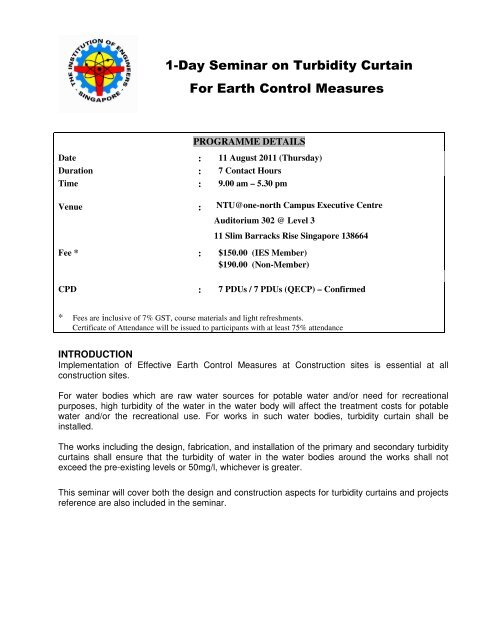 Turbidity Curtain for Earth Control Measures - Institution of ...