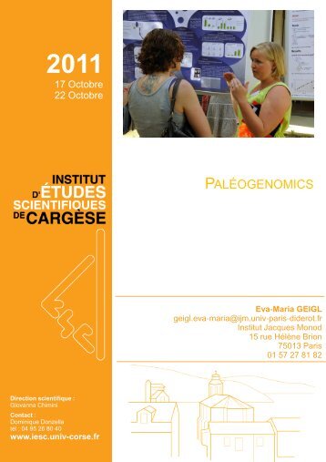 PALÉOGENOMICS - Institut d'études scientifiques de Cargèse (IESC)