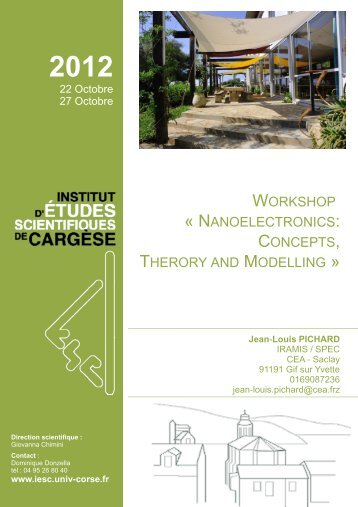 nanoelectronics - Institut d'Études Scientifiques de Cargèse (IESC)