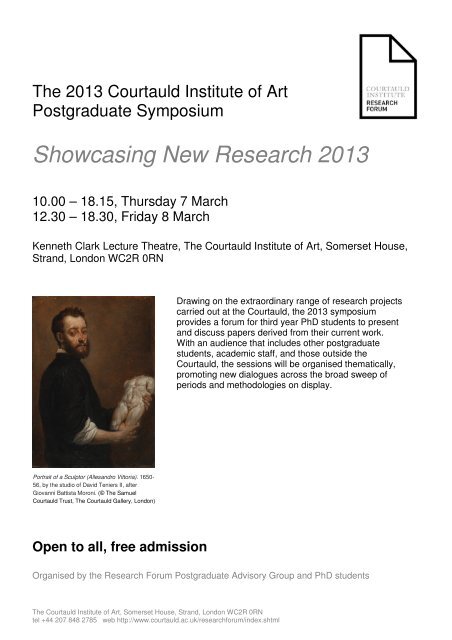 Showcasing New Research 2013 - The Courtauld Institute of Art