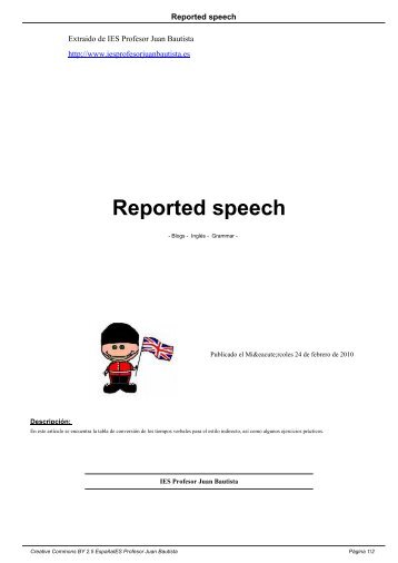 Reported speech - IES Profesor Juan Bautista