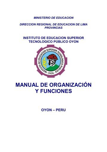 manual de organizacion y funciones - IESTP Oyon