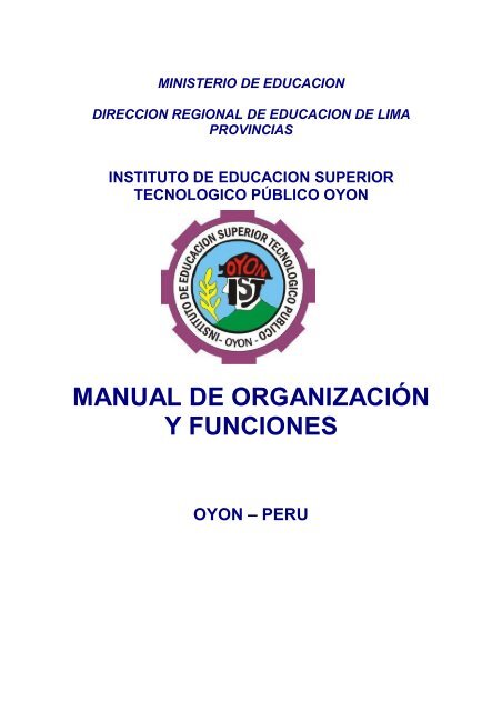 manual de organizacion y funciones - IESTP Oyon