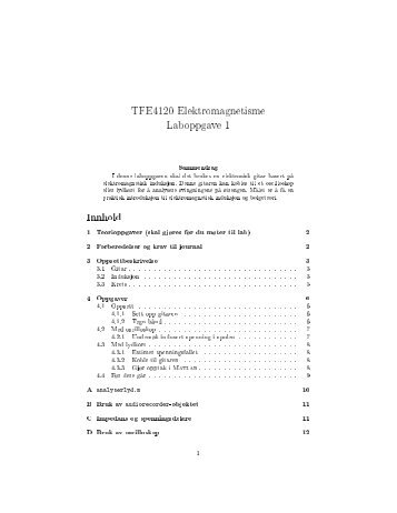 TFE4120 Elektromagnetisme Laboppgave 1