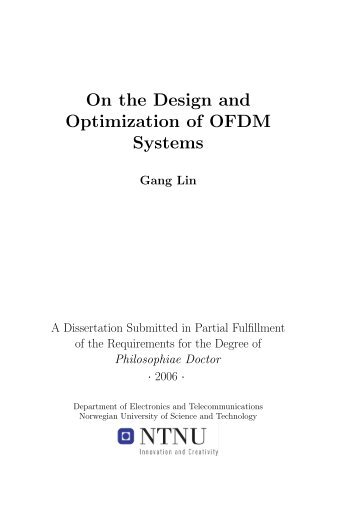 On the Design and Optimization of OFDM Systems - NTNU