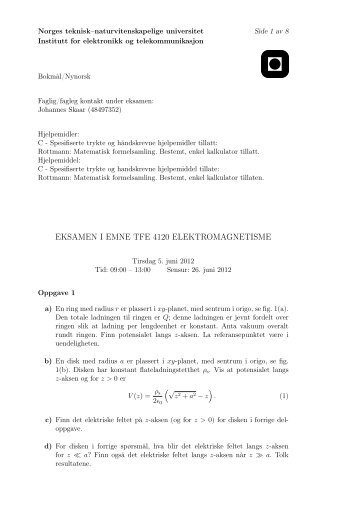 Vår 2012 - Institutt for elektronikk og telekommunikasjon