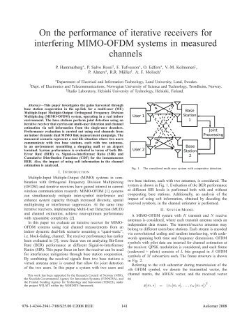 On the performance of iterative receivers for interfering MIMO-OFDM ...