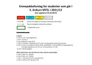 Emnepakkeforslag for studenter som går i 3. årskurs MTEL i 2011/12