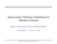 Opportunistic Multiuser Scheduling for Wireless Channels - NTNU