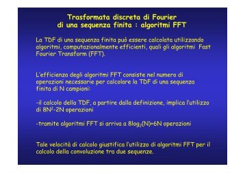 Trasformata discreta di Fourier di una sequenza finita : algoritmi FFT