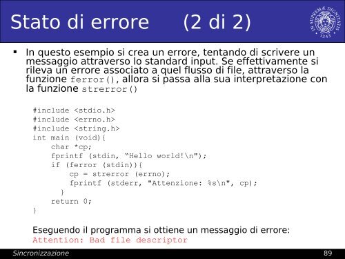 Sincronizzazione (join, mutex, condition), semaphore - Lucidi