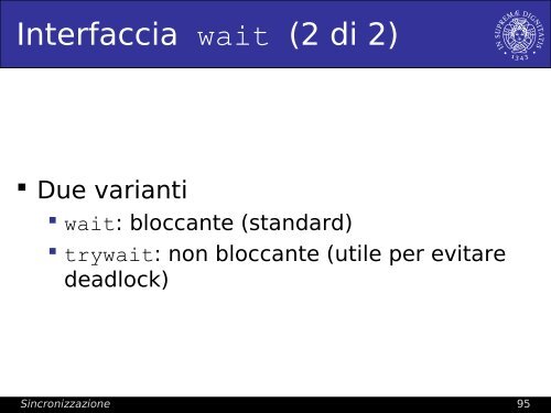 Sincronizzazione (join, mutex, condition), semaphore - Lucidi