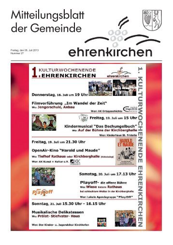 Freitag, den 05. Juli 2013 Nummer 27 - Gemeinde Ehrenkirchen