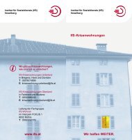 Wir helfen WEITER. www.ifs.at Ifs - Krisenwohnungen