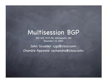 Multisession BGP