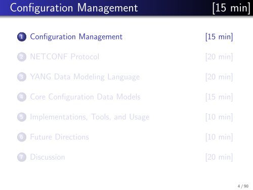 Network Configuration Management with NETCONF and YANG - IETF