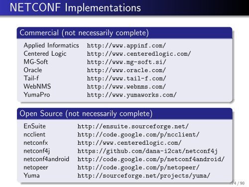 Network Configuration Management with NETCONF and YANG - IETF