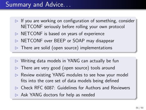 Network Configuration Management with NETCONF and YANG - IETF