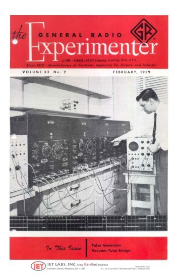 GenRad Experimenter Feb 1959 - IET Labs, Inc.