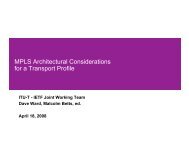 MPLS Architectural Considerations for a Transport Profile - Internet ...