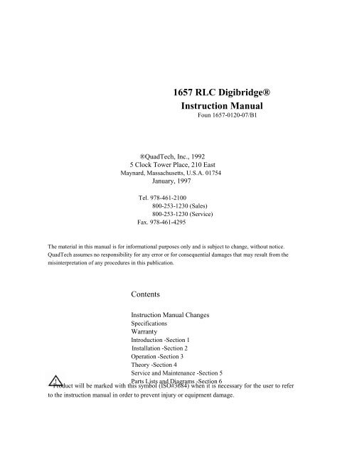 GR 1657 Manual - IET Labs, Inc.