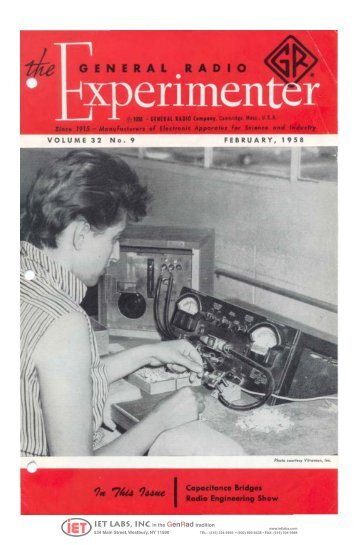 GenRad Experimenter Feb 1958 - IET Labs, Inc.