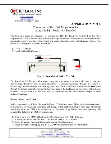 APPLICATION NOTE Connection of the 1864 ... - IET Labs, Inc.
