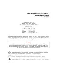 1865 Megohmmeter/IR Tester Instruction Manual - IET Labs, Inc.