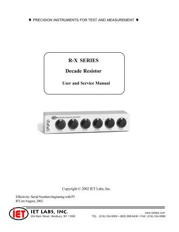 PPM-RX Series Manual - IET Labs, Inc.