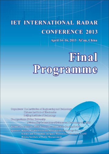 to download final conference programme - IET International Radar ...