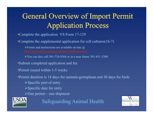 Veterinary Services: Roles and Responsibilities in germplasm export