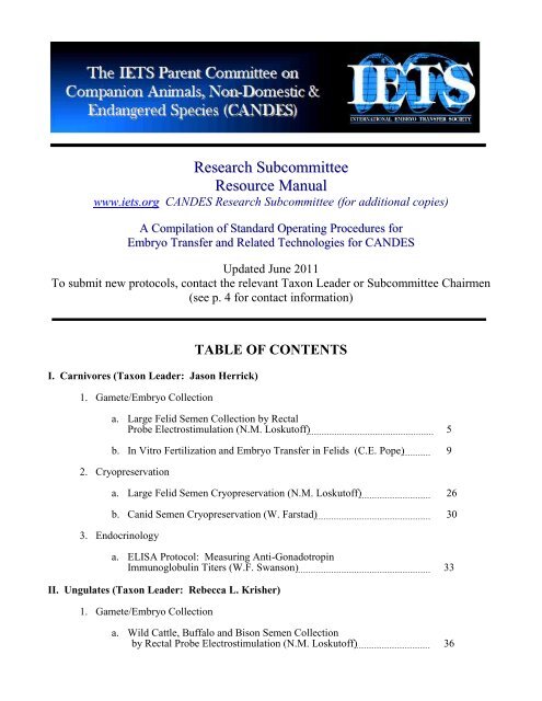 Resource Manual - International Embryo Transfer Society