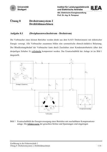 Übung 8 Drehstromsystem 2 Drehfeldmaschinen - Institut für ...