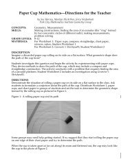 Paper Cup Mathematics—Directions for the Teacher - Math Forum