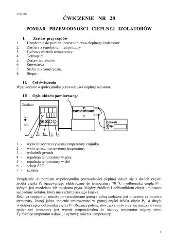 Pomiar przewodnoÅci cieplnej izolatorÃ³w